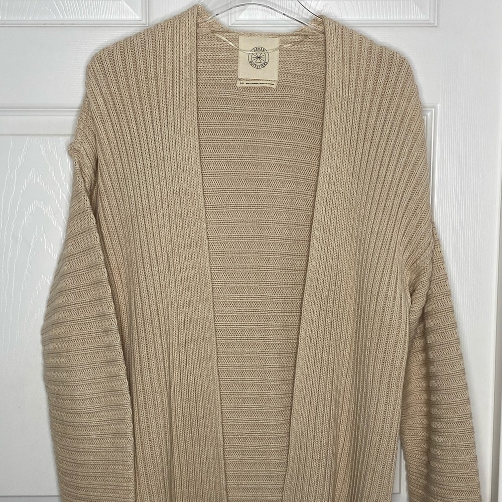 Urban Outfitters Open Front Knit Sweater Beige - Picture 7 of 9